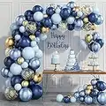 Kit Arco Palloncini Blu e Oro,133 Kit Palloncini Compleanno Con Palloncini Azzurri Palloncini Oro,Palloncini Battesimo Bambino,Arco Palloncini Blu Per Decorazioni Compleanno Matrimonio Baby Shower