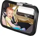 Detachable Backseat Baby Car Mirror – Clear Wide Angle View of Toddler Newborn, Infant or Children – Safe Accessory with Headrest Double Strap - 360 Degree Adjustable + Shatterproof Glass