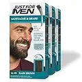 Just For Men - Tinte de barba y bigote para hombre, color negro marrón (M45),pack de 3 unidades