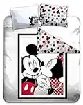 Juego de Cama Doble Minnie & Mickey 100% Algodón – Funda de Edredón (200 x 200) + 2 Fundas