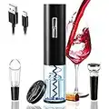 Electric Wine Opener Set, Rechargeable Automatic Wine Corkscrew Remover Kit, Cordless Electric Wine Bottle Opener with USB Charging Cable, Wine Pourer, Vacuum Stopper, Foil Cutter for Wine Lovers Gift