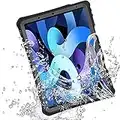 TECHGEAR Waterproof Case for iPad Air 10.9" 2022/2020 5th & 4th Generation [Poseidon Case] Slim Rugged Armour Shockproof Waterproof Case with Built-in Screen Protector + Stand & Neck Strap