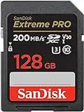 SanDisk Extreme PRO SDXC UHS-I Speicherkarte 128 GB (V30, Übertragungsgeschwindigkeit 200 MB/s, U3, 4K UHD Videos, SanDisk QuickFlow-Technologie, temperaturbeständig)