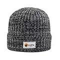 LUPA Unisex Extreme Cold Fleece-Band Beanie - Winter Hats for Men - Women Beanies for Winter - Fleece-Lined Hat (Black/Grey)