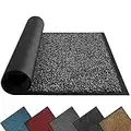 Mibao Tapis de Porte, 40x60 cm, Noir Gris, Tapis d'Entrée Absorbant Intérieur et Extérieur, Paillasson Imperméable et Lavable