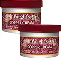 Wright's Copper and Brass Polish and Cleaner Cream- 8 Ounce - 2 Pack - Gently Clean and Remove Tarnish Without Scratching,8 Ounce (Pack of 2)