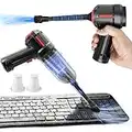 3-in-1 Computer Vacuum Cleaner, Compressed Air Duster Blower, Portable Handheld Cordless Car Hoover, Rechargeable, Mini Keyboard Cleaner Kit, Electric Spray air can for PC, Laptop, Electronics