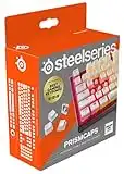 SteelSeries PrismCaps – teclas de doble inyección estilo pudding – termoplástico PBT resistente – compatible con la mayoría de teclados mecánicos – vástagos MX – blanco (Configuración británica)