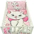 Disney Marie Aristochats Housse de Couette Bebe 100x135cm et taie d'oreiller 40x60cm | Parure de lit Bebe pour lit 60x120 ou 70x140cm | Linge de lit pour Tout-Petits