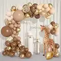 126 Pièce Café Brun Marron Ballon Guirlande Beige Abricot Nude Caramel Latex Cofettis Ballons Arche Jungle Safari Enfant Fête Anniversaire Decoration Mariage Bébé Douche Birthday Party Fourniture