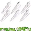 Barrina 2FT T8 Grow Light, 144W(6 x 24W, 800W Equivalent), Full Spectrum Sunlight Plant Light, LED Grow Light Bulbs for Indoor Plant Growing,with V-Shaped Reflector, Pinkish White, 6 Pack