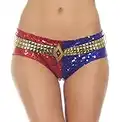 DC Comics Suicide Squad Harley Quinn Deluxe Sequins Panty (X-Large) Red/Blue