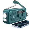 Weather Radio, TENROOP Upgraded 5000mAh Solar Hand Crank Emergency Radio for Hurricane, 4-Way Powered AM/FM/NOAA Weather Alert Portable Radio with Flashlight, Reading Lamp, Power Bank, SOS Alarm-Blue