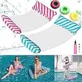 XIAOTU 1211-124 2Pack Inflatable Water Hammock, Foldable Inflatable Floating Bed 4 in 1 Floating Mattress Beach Mat for Water Fun with Inflatable Drink Swimming + Air Pump