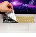 MyGadget Copritastiera QWERTY [Spagnolo] per Apple MacBook 12" 2015 - 2017 / Pro 13" & 15" 2016 - 2019 - Protezione Tastiera Silicone Sottile - Skin Dorato