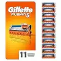 Gillette Fusion5 Razor Blades Men, Pack of 11 Razor Blade Refills with Precision Trimmer, 5 Anti-Friction Razor Blades