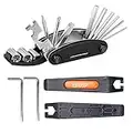 QKURT Bicycle Mechanic Repair Kit Set (Bike Tire Lever, Allen Keys, 16 in 1 Multi-Function Screwdriver Socket Wrench Kit,) Essential Bike Cycling Repair Tool Kit