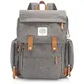 Parker Baby Diaper Backpack - Large Diaper Bag with Insulated Pockets, Stroller Straps and Changing Pad -"Birch Bag" - Gray