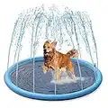 Splash Sprinkler-Pad für Hunde und Kinder – 150 cm Dicke Hunde Haustier Kinder Schwimmbad Badewanne Haustier Sommer Hinterhof Spielset & Wasserspielzeug, Geschenk für Kinder, Kleinkinder und Hunde