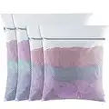 4 Pcs Mesh Laundry Bags, 60x50cm/50x40cm Washing Bag Laundry Bags for Washing Machine Washing Machine Wash Bag with Zips for Clothes Socks Underwear Bra (L+M)