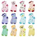 ELUTONG Calcetines antideslizantes para niños pequeños 12 pares de calcetines de ABS antideslizantes para bebés niños pequeños y niñas estampado de animales 02 muñeco de nieve estilo estrella 57 Años