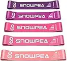 Snowpea Elastici Fitness (Set di 5), Bande di Resistenza Fitness con 5 Livelli di Resistenza, Fasce Elastiche Fitness per Crossfit, Yoga, Pilates, Squats, Lunges, Stretching, Allenamento