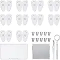 Eyeglass Repair Kit 10 Pairs Air Chamber Nose Pads Silicone Screw-in Eyewear Nose Pads with Screws Tweezer and Cleaning Cloth (13 mm)