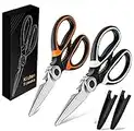 Miluoou Kitchen Scissor, 2-Packs Kitchen Scissor Heavy Duty Meat Shears, Ultra Sharp Stainless Steel Multi-Purpose Scissors for Cutting Meat, Chicken, Vegetable, Fish, Poultry, Vegetable, BBQ, Pizza