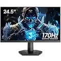 KOORUI 24.5 Inch FHD Gaming Monitor, Computer Monitors Full HD (1920 x 1080), VA, 1ms, Adpitive Sync, 2X HDMI(144Hz) & DisplayPort(170Hz), sRGB 99%, VESA, Tilt Adjustable, Eye Care