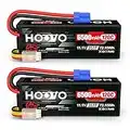 HOOVO 3S 11.1V Lipo Battery 6500mAh 120C RC Lipo Batteries Hard Case EC5 Plug Compatible with 1/8 1/10 Scale Vehicles RC Car Trucks Truggy Boats(2 Packs)