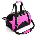 ZaneSun Cat Carrier,Soft-Sided Pet Travel Carrier for Cats,Dogs Puppy Comfort Portable Foldable Pet Bag Airline Approved (Rose)