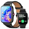 Reloj Inteligente Hombre Smartwatch Hombre con Llamadas y Whatsapp, 1.69" Reloj Deportivo Hombre con 8 Modos Deporte, Cronómetro, Presión Arterial, Ritmo Cardíaco y Oxígeno Sanguíneo, 2 Negro Correas