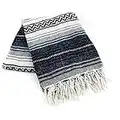 MEXIMART's® Authentic Mexican Falsa Blanket Hand Woven (Navy Blue)