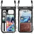 [Up to 10"] Large Waterproof Phone Pouch Bag - 2Pack, Waterproof Case Compatible with iPhone 14 Pro Max/13/12/11/XR/X/SE/8/7,Galaxy S22/S21 Google, IPX8 Cellphone Dry Bag Beach Vacation Essentials