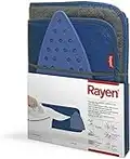 Rayen 90 x 55 cm Protector para Planchar sobre Mesa con reposa planchas | Base Antideslizante | Mínimo Espacio Plegado | Ideal para Viajes | Medidas, Algodón, muletón y Silicona, Azul Oscuro