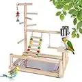 MKNZOME Soporte de Juegos para Pájaros, Portátil Patio de Juegos para Loros con Columpio Escalera, Fuentes del Entrenamiento para pequeños y medianos periquitos Cacatúas Conures Pinzones Agapornis#9