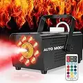 Maquina de Humo, Fansteck 15 Colores 9 Luces LED RGB Maquina de Niebla Automóvil con Control Remoto Inalámbrico, 500W 2500CFM Maquina Humo Pequeña para Fiestas, Halloween, Escenari, Discoteca