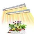 COKOLILA 2pcs T5 LED Lampe de Plante, 42 cm Lampe de Culture LED à Spectre Complet pour Plantes d'intérieur, Lumière de Plante avec fonction Réflecteur/Guirlande pour Semis, Serre, étagères de Culture