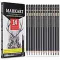 MARKART Professional Drawing Sketching Pencil Set - 14 Pieces,Graphite,(12B - 4H), Ideal for Drawing Art, Sketching, Shading, Artist Pencils for Beginners & Pro Artists