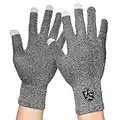 Vital Salveo - Outdoor Full Finger Recovery Gloves Touchscreen Anti Slip Gloves for Computer Typing, Phone Texting, and Relief pain (Pair)/ Light Grey-  L