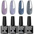 Omainy Smalto Semipermente per Unghie in Gel UV LED 4pzs Colori Kit per Manicure Smalti Gel per Unghie Soak Off (012)