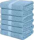 Utopia Towels 6 Pack Medium Bath Towel Set, 100% Ring Spun Cotton (24 x 48 Inches) Medium Lightweight and Highly Absorbent Quick Drying Towels, Premium Towels for Hotel, Spa and Bathroom (Sky Blue)