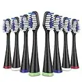 Replacement Toothbrush Heads for Waterpik Complete Care 5.0/9.0 (CC-01/WP-862), STRB-8WB, (8-Pack, Black)