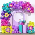 Magica ghirlanda di palloncini, viola, blu, rosa, rossa, palloncini gialli, coriandoli, kit con farfalle colorate 3D, per baby shower, matrimoni, feste di compleanno