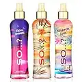 So…? Summer Escapes Womens Ibiza Dreams, Bali Breeze, Mallorca Love Body Spray Mixed Fragrance Bundle 200ml (Pack of 3)