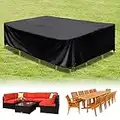 HIRALIY 126 Inch Waterproof Outdoor Furniture Cover, Large Size Patio Furniture Set Cover for Sectional Sofa, Durable Rectangular Deck Furniture Covers for Patio Table Chair, 126 inch L x 82.6 inch W x 27 inch H