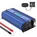 Pure Sine Wave 2000Watt Car Power Inverter DC 12V to 120V AC with Remote Control and LCD Display 1 AC Terminal Block 2 AC Outlets 2x2.4A USB Ports for RV Truck Boat by VOLTWORKS (12VBlue)