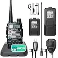 BaoFeng (UV-5R Pro) Ham Radio Handheld Walkie Talkies UHF VHF Dual Band 2-Way Radio Full Kit with an Extra 3800mAh Battery, Earpiece and Programming Cable (1 Pack)