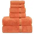 Chakir Turkish Linens Luxury Spa and Hotel Quality Premium Turkish Cotton 6-Piece Towel Set (2 x Bath Towels, 2 x Hand Towels, 2 x Washcloths)