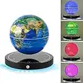 Floating Globe, HAMOPY Levitating Globe with 10 Colors Led Lights, 360° Magnetic Floating Globe with Tempered Glass Base, Levitating Globe Lamp World Globe Cool Tech Desk Decor for Mens, Kids, Boss